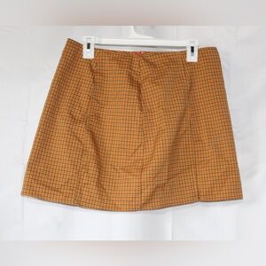 Urban Outfitters Orange Plaid Mini Skirt Y2K 90s croquette school girl